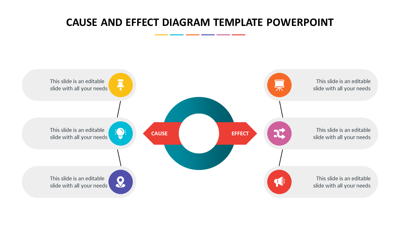 Customized Cause And Effect Diagram Template PowerPoint